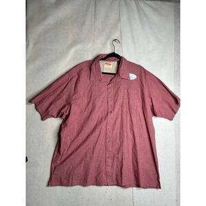 Wrangler Authentics Mens 3XL Red Summer Weight Cotton Button Down Shirt HXP0NBR